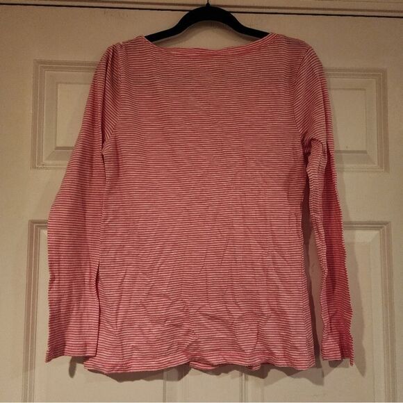Old Navy pink and white striped long sleeve top L - Picture 3 of 3